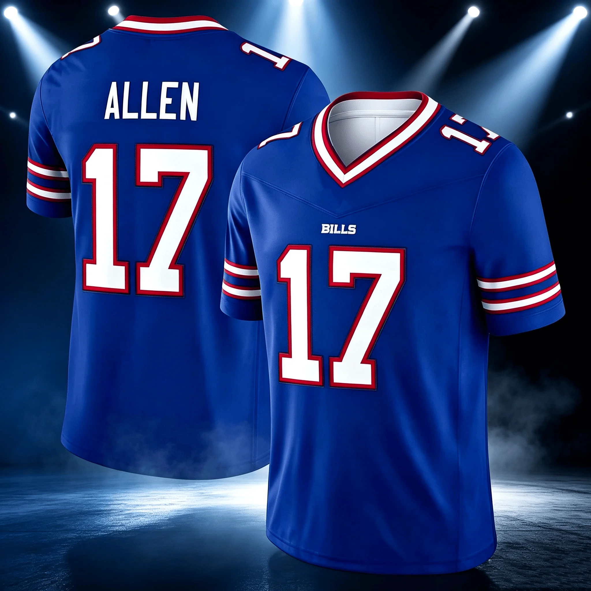 2026-27 Bills Josh Allen 17# T-Shirt 3D Printed Rugby Jersey T-Shirt Summer Men‘s Women's Breathable Quick-dry T-shirt Y2K Style
