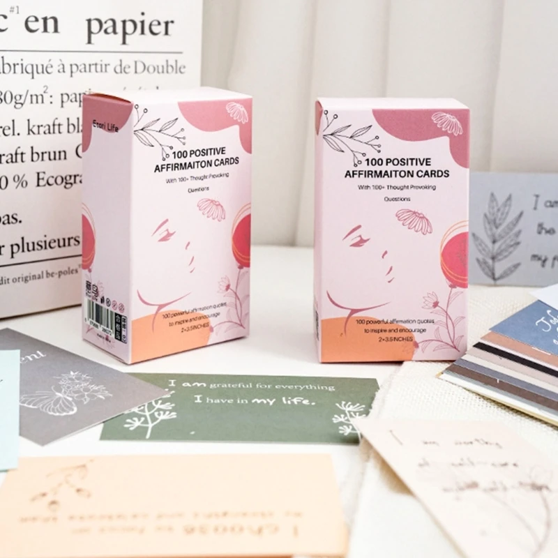 100枚の女性の動機付けの引用カードインスピレーションカード肯定カード601d
