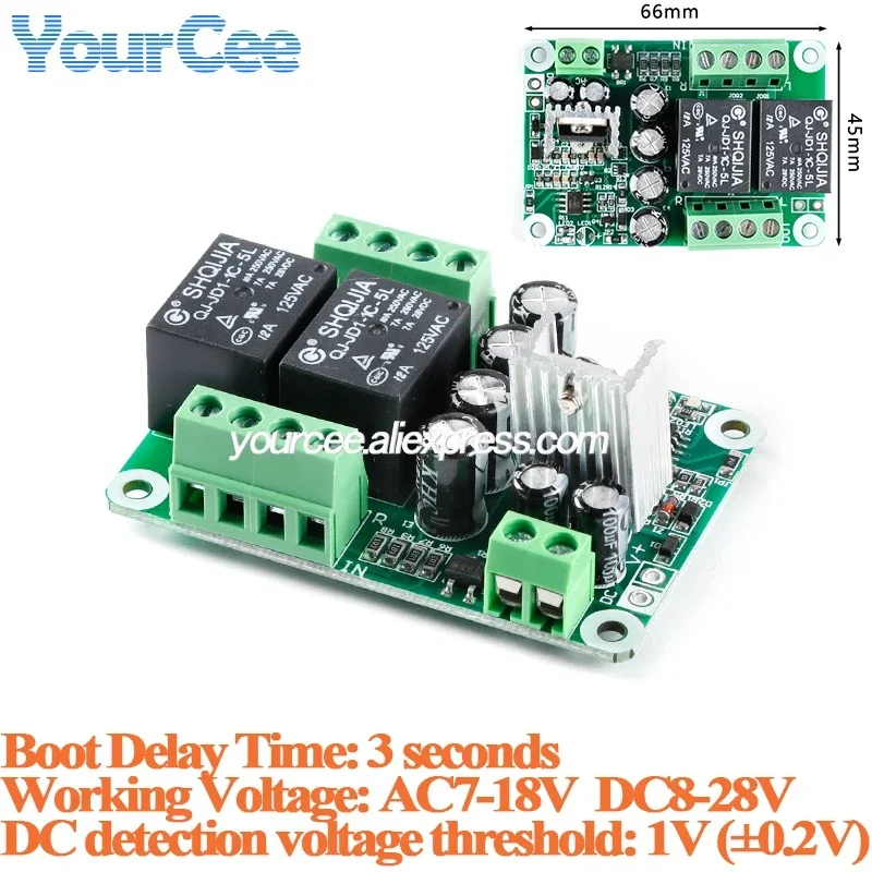 Power Amplifier Protection Board Module AC 7-18V DC 8-28V Speaker Protection Startup Delay Shutdown Protection Sensitivity ADJ