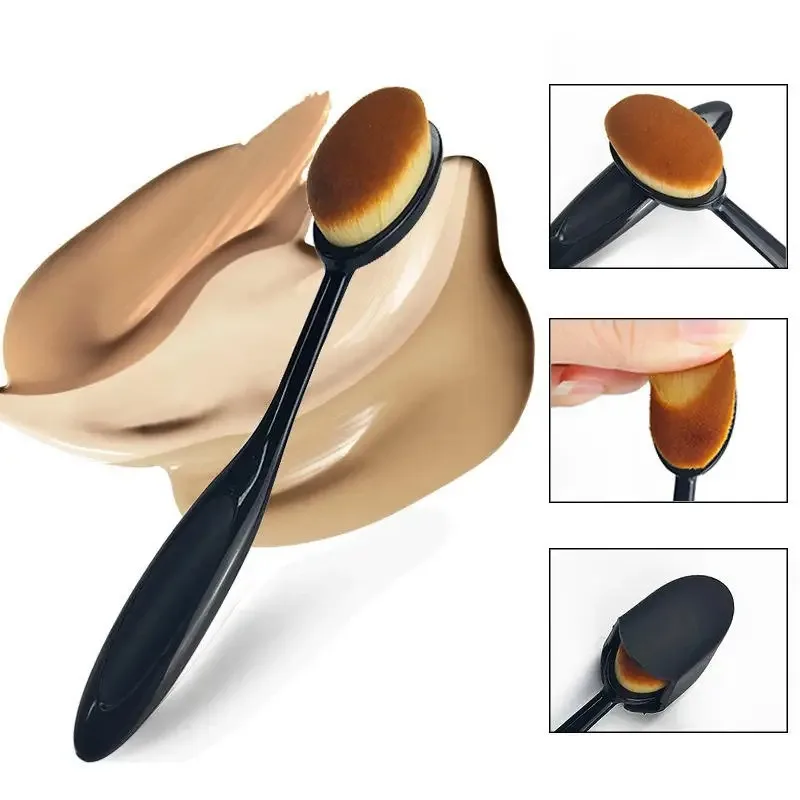 

Toothbrush Shape Foundation Brush - Flat Head Liquid Makeup Applicator for Streak-Free Blending, Soft Synthetic Bristles, Profes