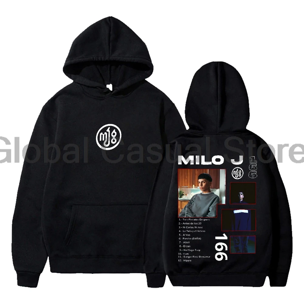 Milo J 166 Album Hoodie 2025 World Tour Long Sleeve Streetwear Women Men Hooded Sweatshirt Trendy Outfits