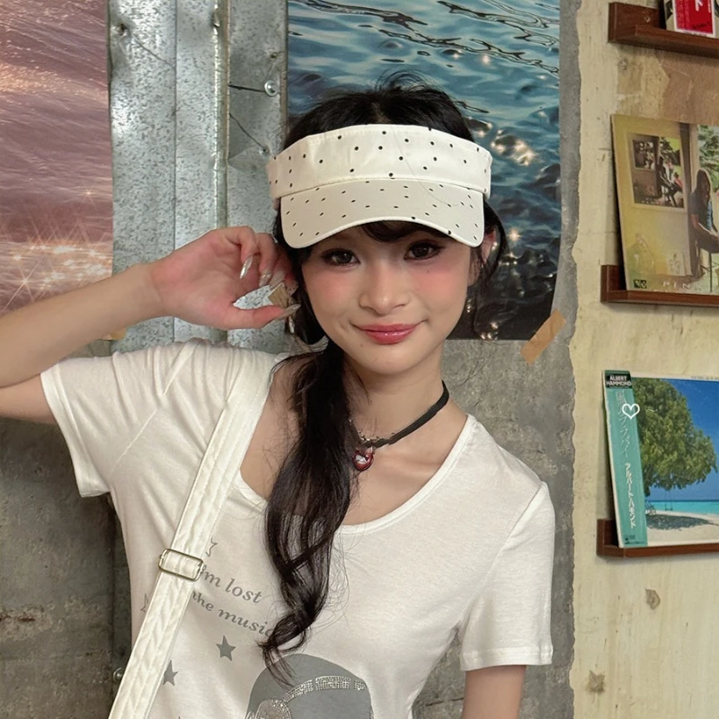 Original New Sweet Wave Point Butterfly Machine Empty Top Hat Single Number Female Cute Sunscreen Sunshade Y2K Duck Tongue Hat