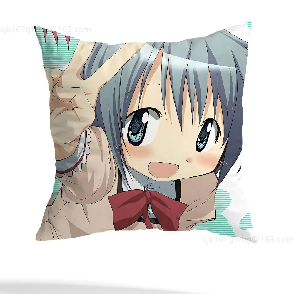 Puella Magi Madoka Magica Pillow Case Anti-dustmite Pillowcase Invisible zipper silky short plush Sofa cushion cover