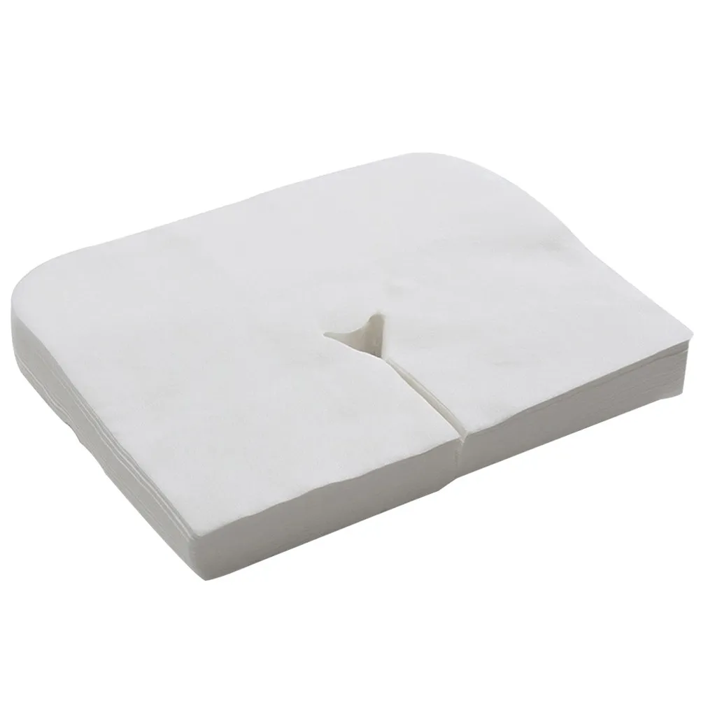 

100 шт. одноразовых нетканых чехлов для массажных столов с отверстием для лица, для салонов красоты и спа, комфортные