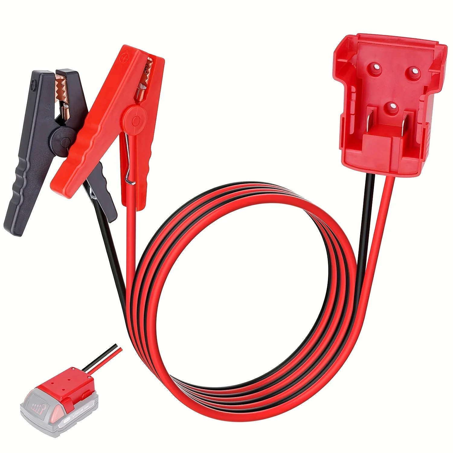 Jumper Cable Clamps 6FT with Power Wheel Battery Adapter Portable Battery Jumper Starter Cables Adapter for Power Tool