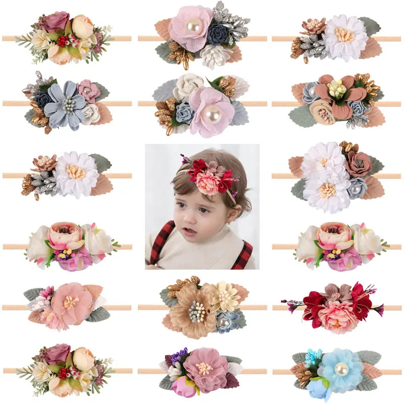 

Elastic Baby Girl Headband Cute Baby Hair Band Newborn Nylon Head Flower Toddler Headband Girls Headwear Kids Accessories