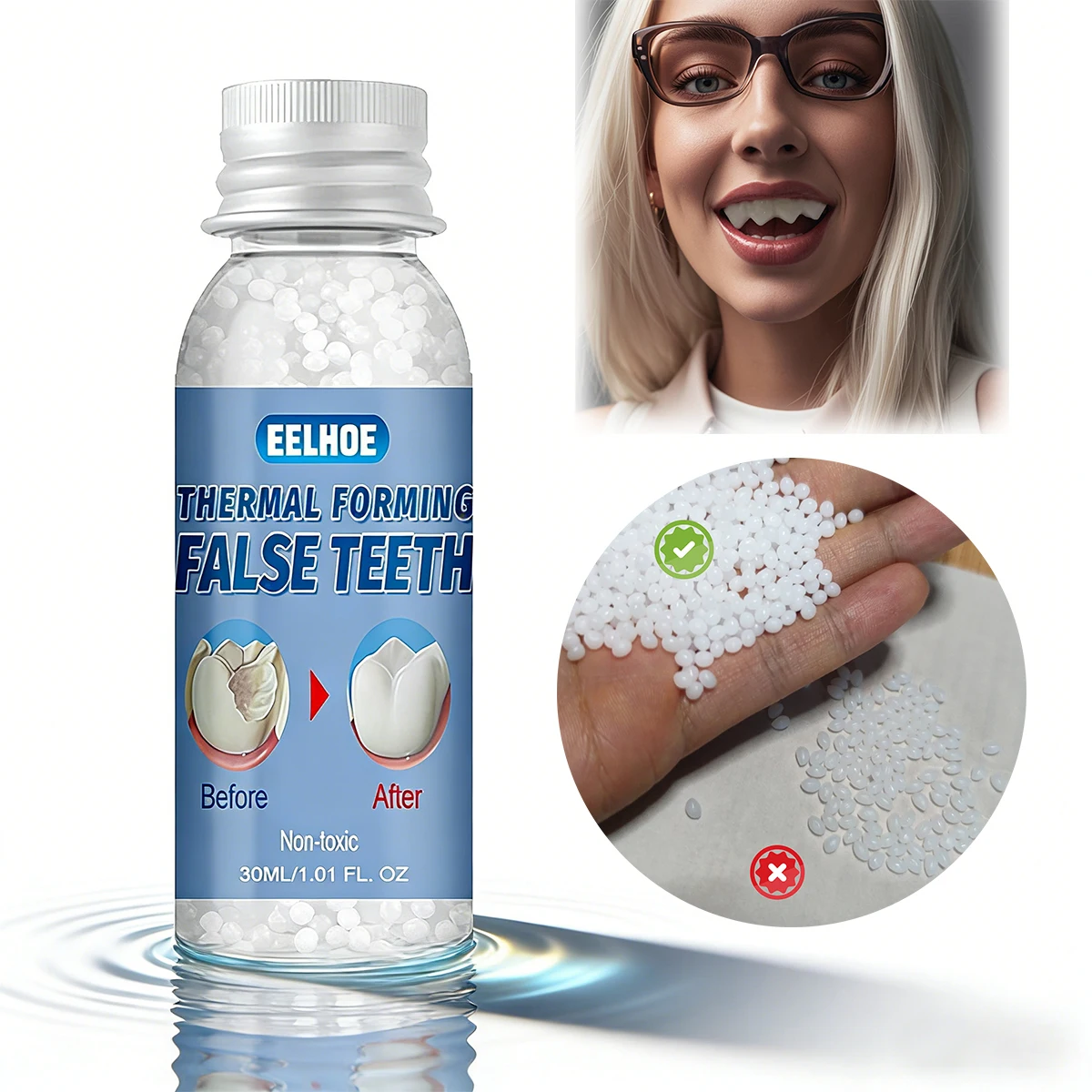 Resin 10g/20g/50g/1/2/4 Bottle Temporary Tooth Repair Teeth Gaps Easy to Stick - Repair Filling Resin - Durable and Reusable.
