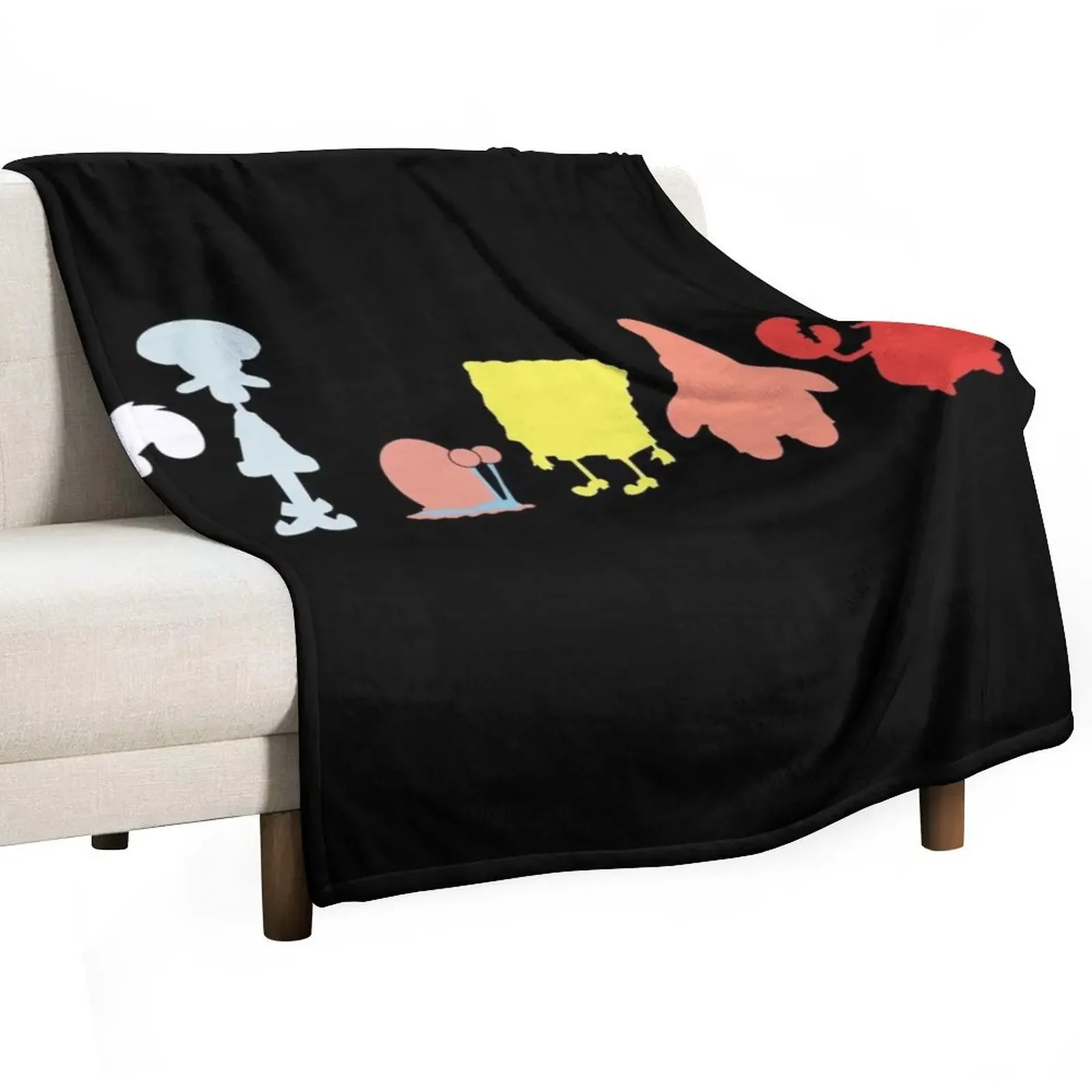 Bikini Bottom Silhouettes Throw Blanket anime Bed covers Blankets