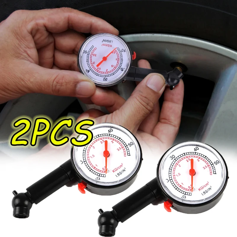 

2PCS Multi-function Mini Car Tyre Pressure Gauge Portable Plastic Tyre Pressure Gauge High Precision Tyre Pressure Measurement