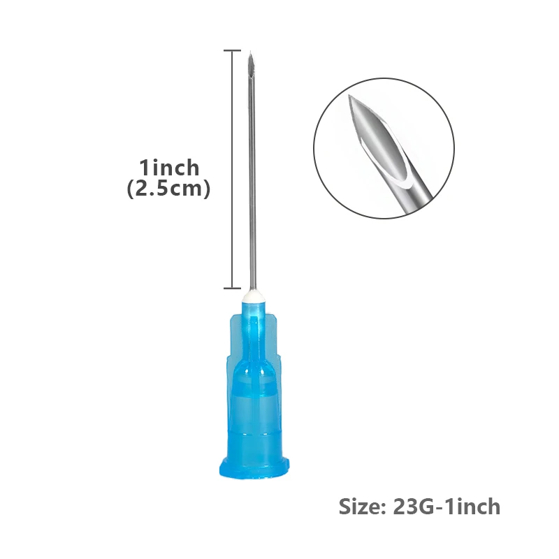 100 seringues stériles Luer Lock de 5 ml avec aiguille 23G de 1 pouce, emballées individuellement pour les laboratoires scientifiques, l'industrie et les animaux de compagnie