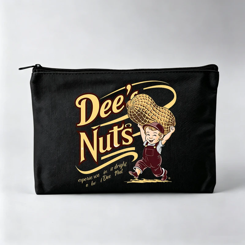 Women's Letter and Cartoon Boy Graphic Makeup Bag, Zipper Cosmetic Pouch for Casual Use