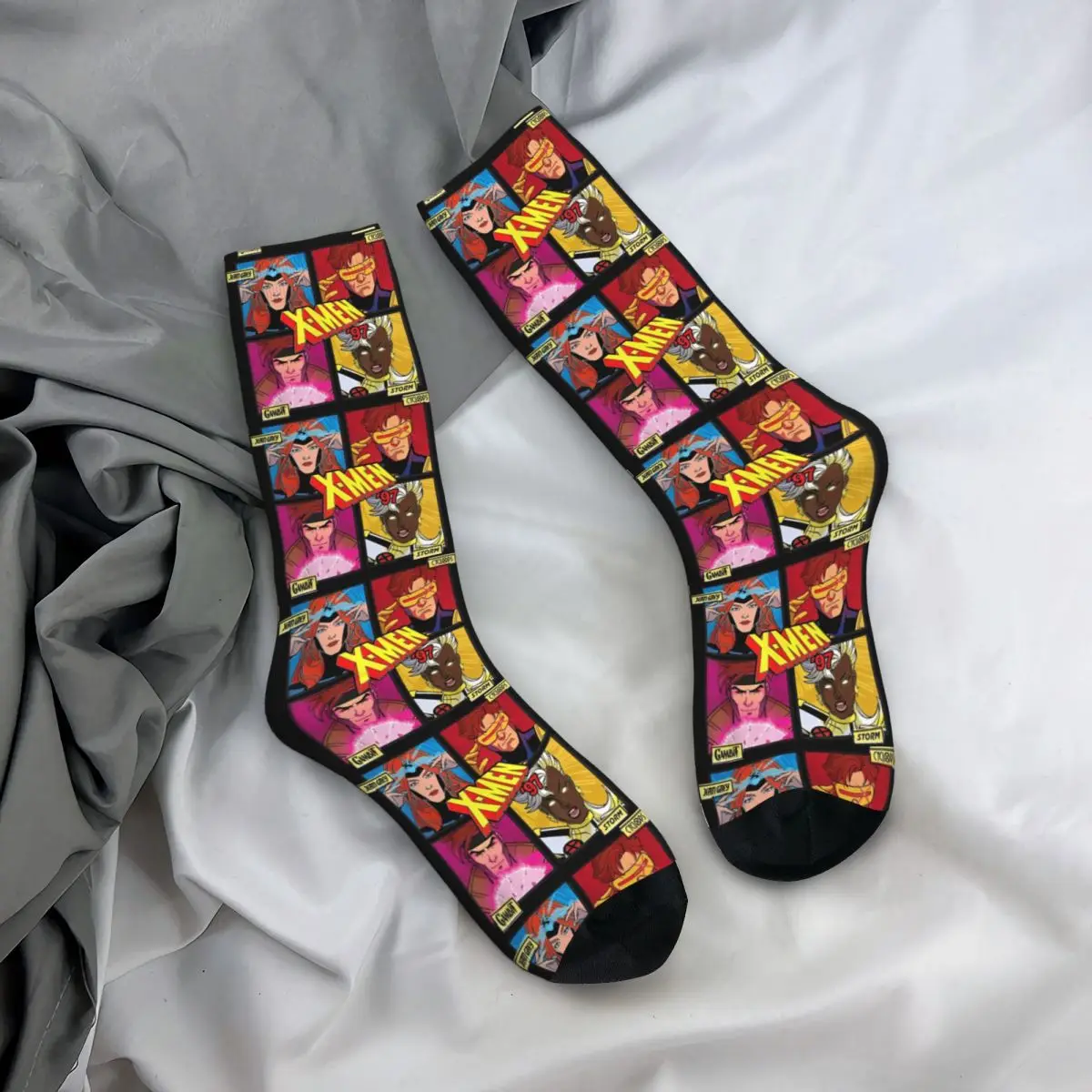 X-Men Jean Grey Cyclops Gambit Storm Socks Men Women Polyester Casual Socks Novelty Spring Autumn Winter Middle Tube