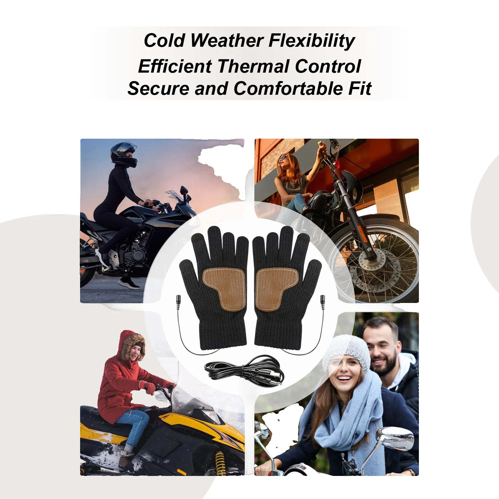 

Womens Heated Gloves Adjustable 3 Temp Touchscreen USB Heating Electric Heated Gloves For Men Women Outdoor Office Work Home