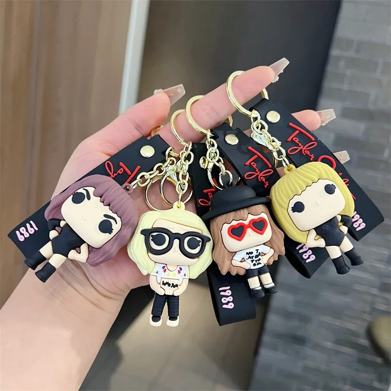 

New model Singer Cortoon Keychains Silicone Figure Keychain For Men Women Car Backpack Pendant Keychain Fans