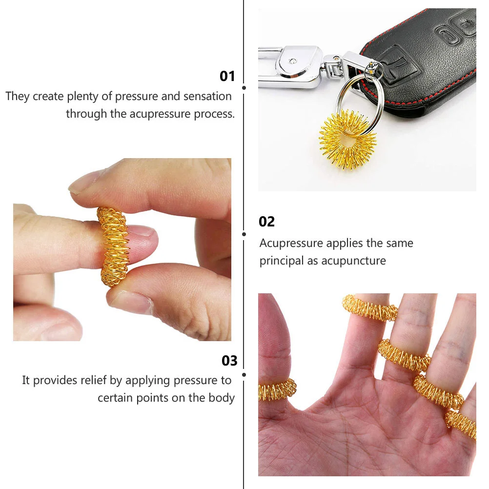 Finger Ring Rings Acupressure Sensory Spiky Fidget Toy Set Teens Relief Reducer Stress Circulation Tools Bracelets Se Chinese