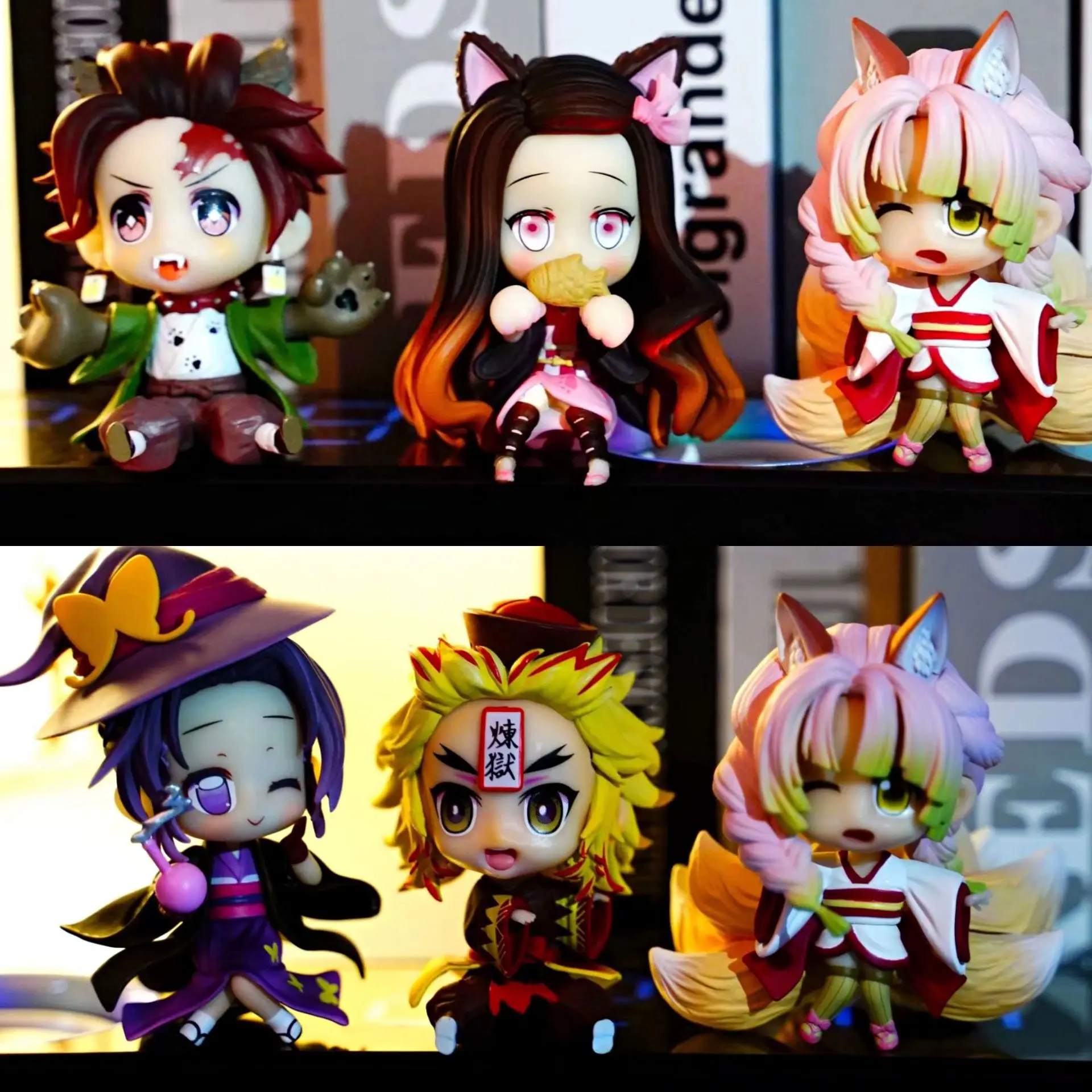 Takara Tomy Kawaii Demon Slayer caja ciega juguete Día de Todos los Santos Tanjiro Kamado Nezuko figura de anime modelo sorpresa regalo colección de fans