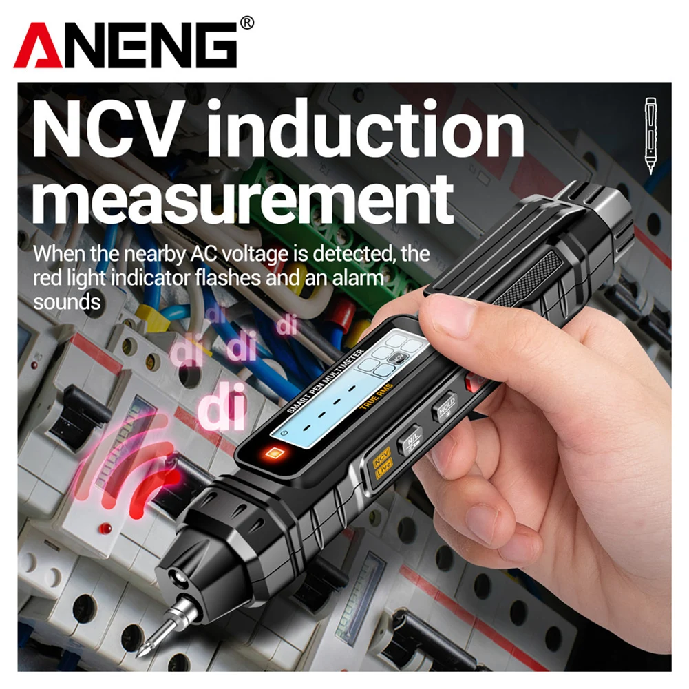 NCV Multimeter Pen Intelligent Voice Broadcast Digital Tester 4000 Count DC AC Voltage Sensor Pen Fire Wire Identification Meter