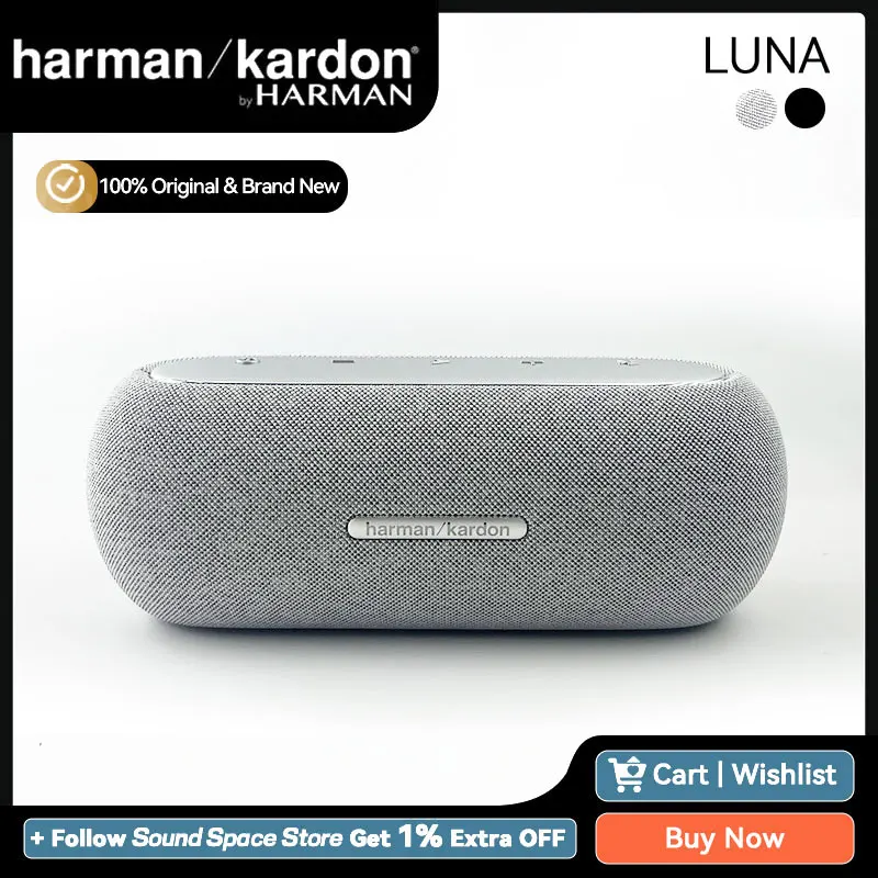 Original Harman Kardon LUNA Portable Bluetooth Speaker Bluetooth 5.3 IP67 Waterproof for Outdoor Caming Speakers 12H Playtime