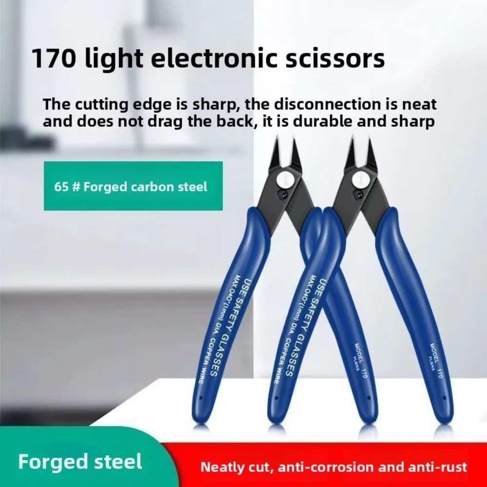 170 Wire Cutter DIY Trimmer Diagonal Side Cutting Cable Nippers Red Blue Pliers Hand Mini Snips Flush Nipper Trimmer Hand Tools