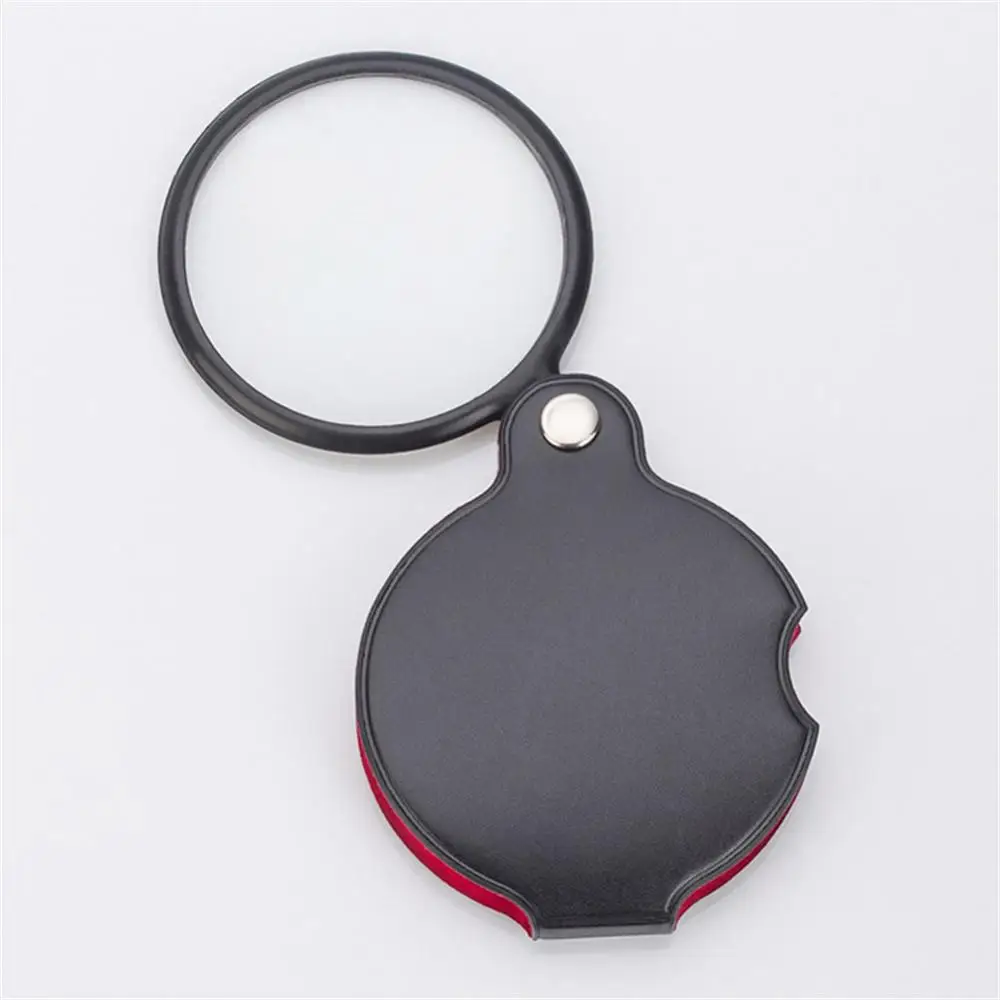 1/2/3PCS Car Accessories Magnifier Leather Folding Portable Magnifying Glass Faux 50mm Faux Leather Cover Magnifying Glass