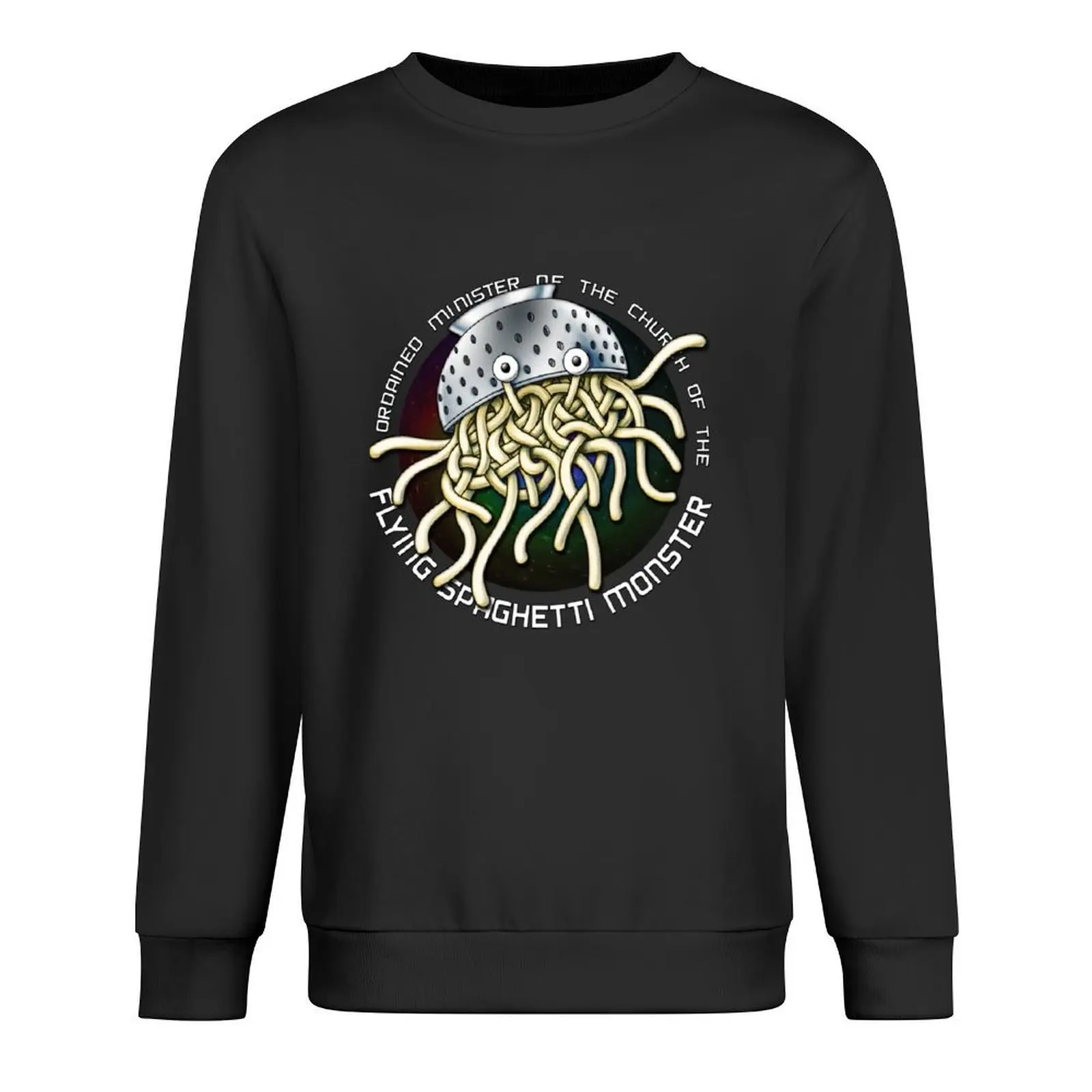 

Ordained Minister of the Church of the Flying Spaghetti Monster on White Pullover men wear anime clothing autumn sweatshirt