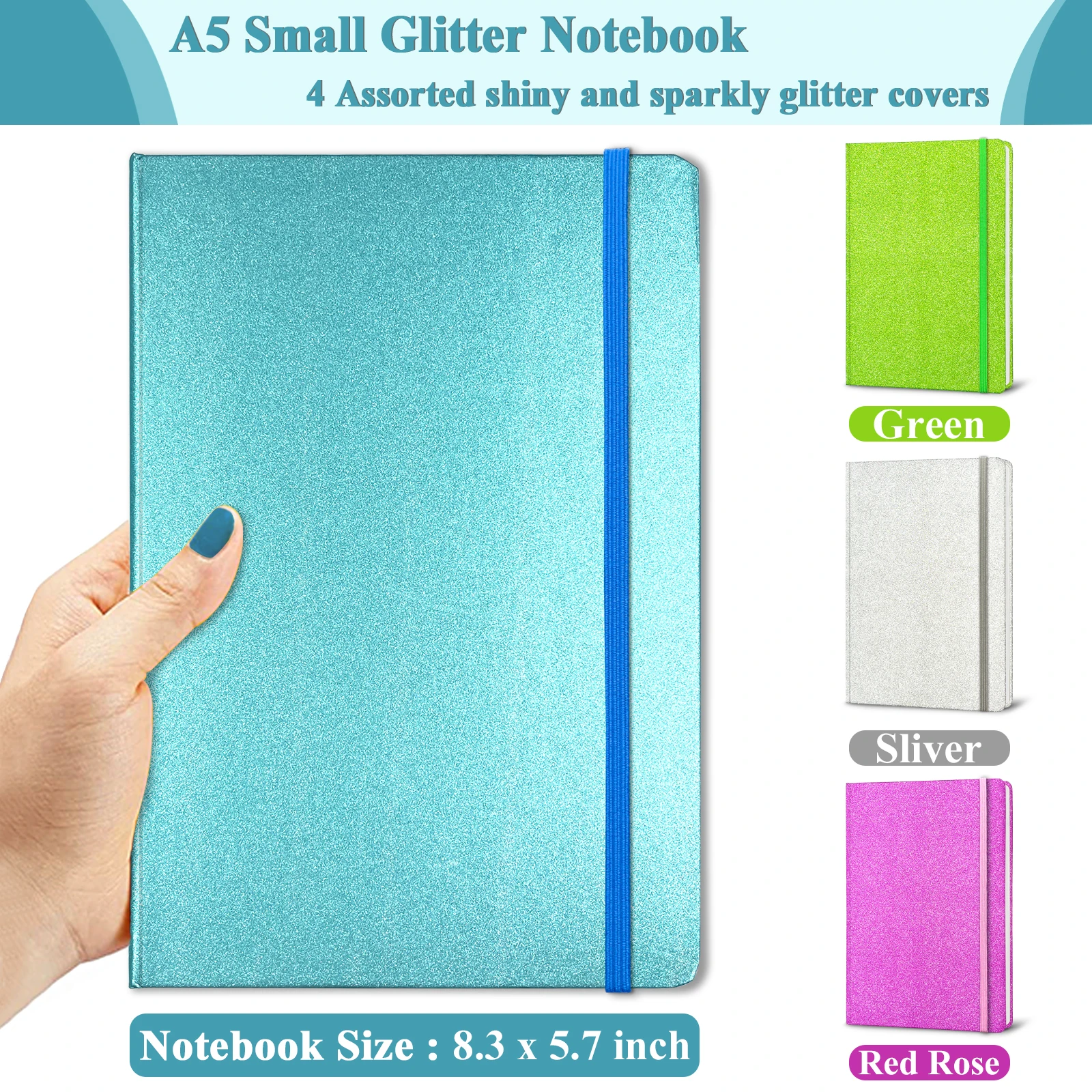 A5 Glitter Notebook, Hardcover - огляд і ціна Leatherwork Journal