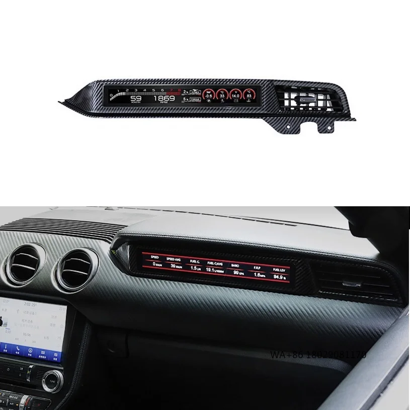 

Атмосферное освещение Экран дисплея Copilot для Ford Mustang 2015-2023 ЖК-измеритель скорости со стороны пассажира Автомобильный гоночный инструмент