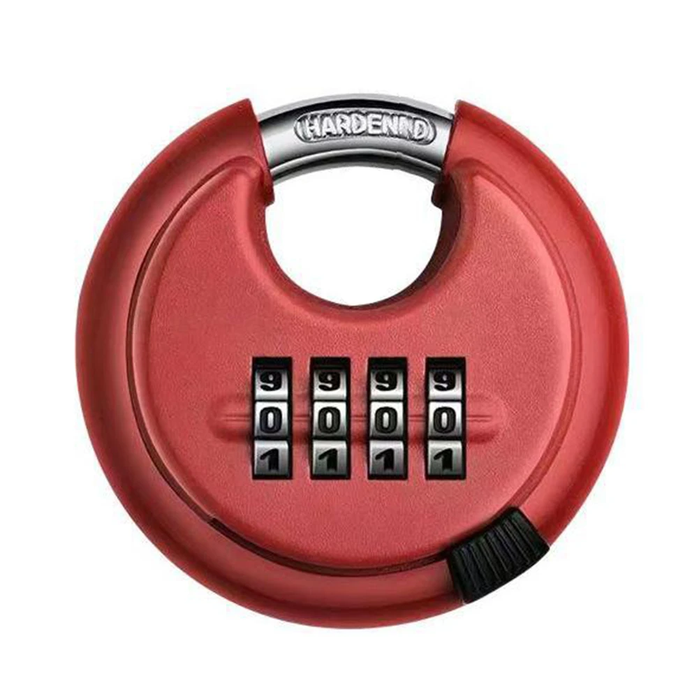 1pc Sturdy Digit Disc Combination Lock Keyless Round Security Combination Padlock For Storage Units Fences Garages Entrance