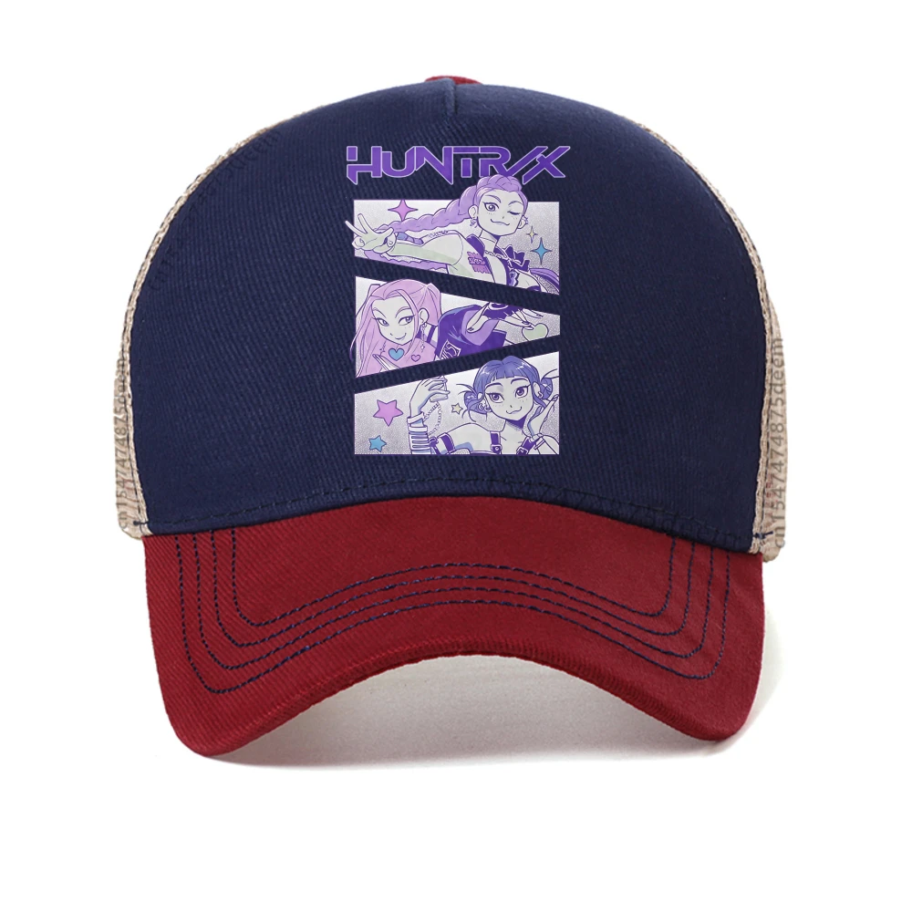 

KPop Demon Hunters Huntrix baseball cap Summer Women Men Graphic Print caps fashion Breathable sun hats mesh adjustable hat