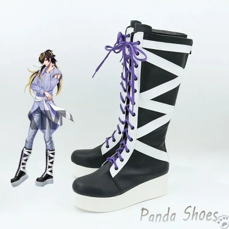 Divisão rap batalha 14th lua cosplay sapatos cos botas longas jogo alternativa rap batalha aimono jushi cosplay traje prop sapatos