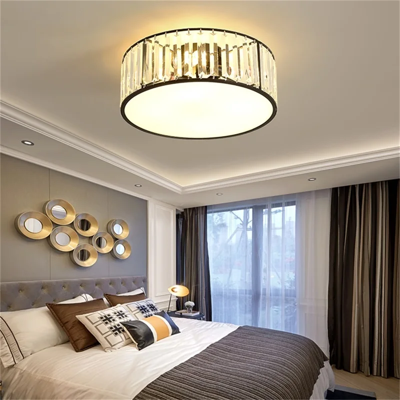 Plafonnier LED en cristal au design post-moderne, produit de luxe, luminaire décoratif d'intérieur, idéal pour une chambre à coucher