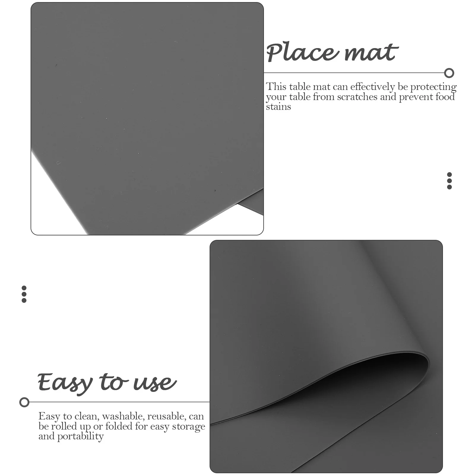 

Silicone Place Mat Large Heat Resistant Table Mat Non-Slip Countertop Protector Pad For Kitchen Dining Room Home Party Use