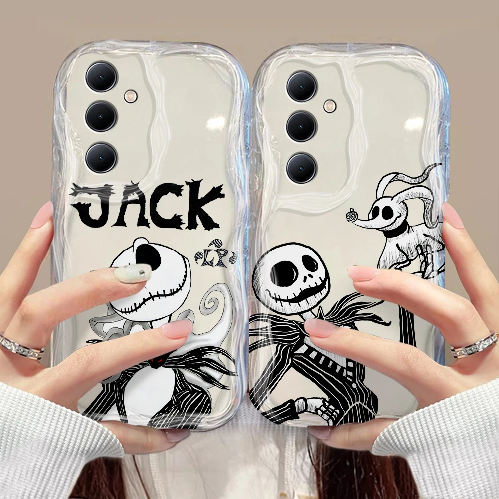 Nightmare before Christmas 3D Wave Case For Samsung A73 A72 A71 A55 A54 A53 A35 A34 A33 A25 A24 A23 A15 A14 A13 A05 4G 5G Cover