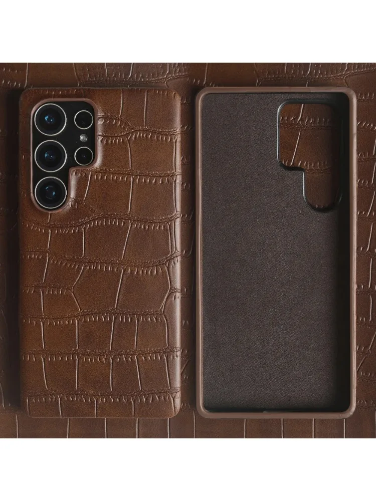 Etui na telefon ze skóry krokodyla do Samsung Galaxy S26 S25 S24 Ultra S23 S22 S21 Plus S20 FE Note 20 A16 A17 A55, tylna obudowa, futerały — zdjęcie produktu 7