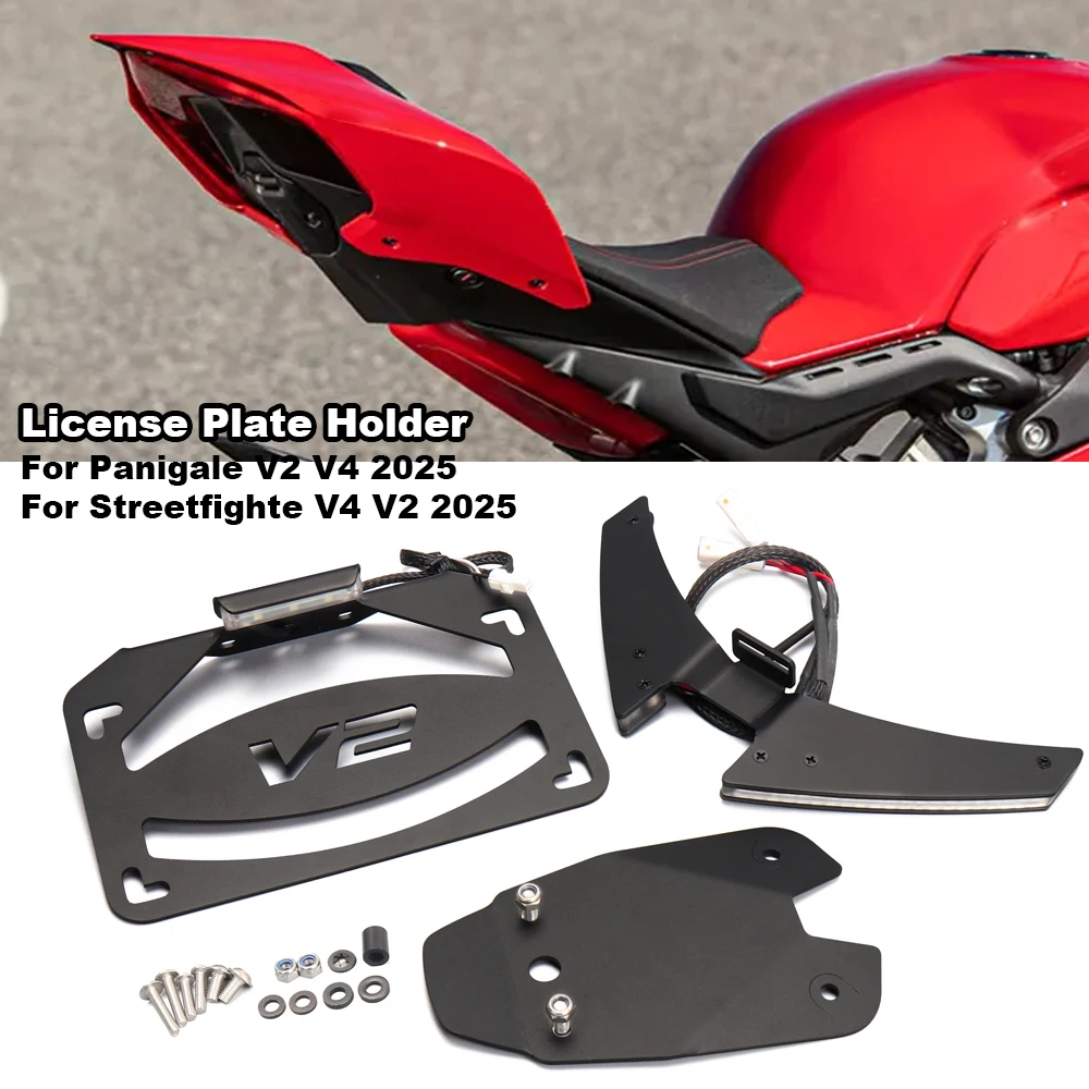 

For Ducati Panigale V2 V4 V4S Streetfighte V4 V2 2025 Motorcycle Mount Fender Eliminator Tail Tidy License Plate Holder