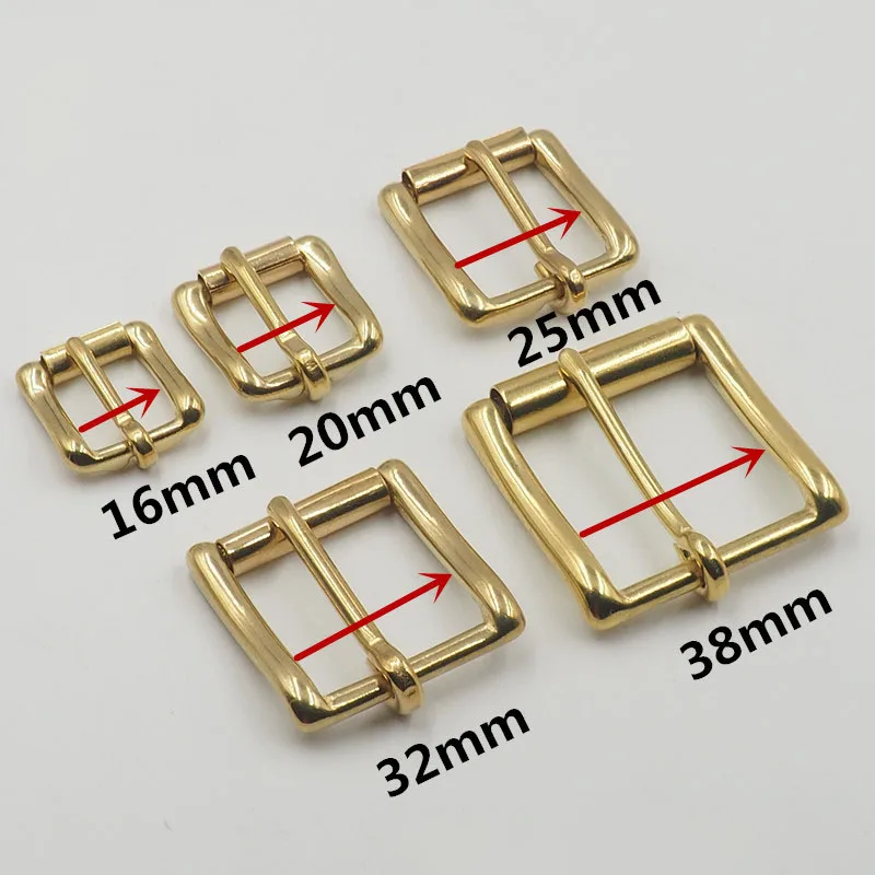 1PC Brass Belt Roller Buckle End Bar Heel bar Buckle Single Pin Half Belt Buckle Leather Craft Bag Strap Webbing Dog Collar