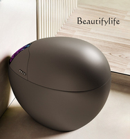 Grey egg-shaped smart toilet, automatic induction flip, double waterway cleaning, egg-shaped toilet