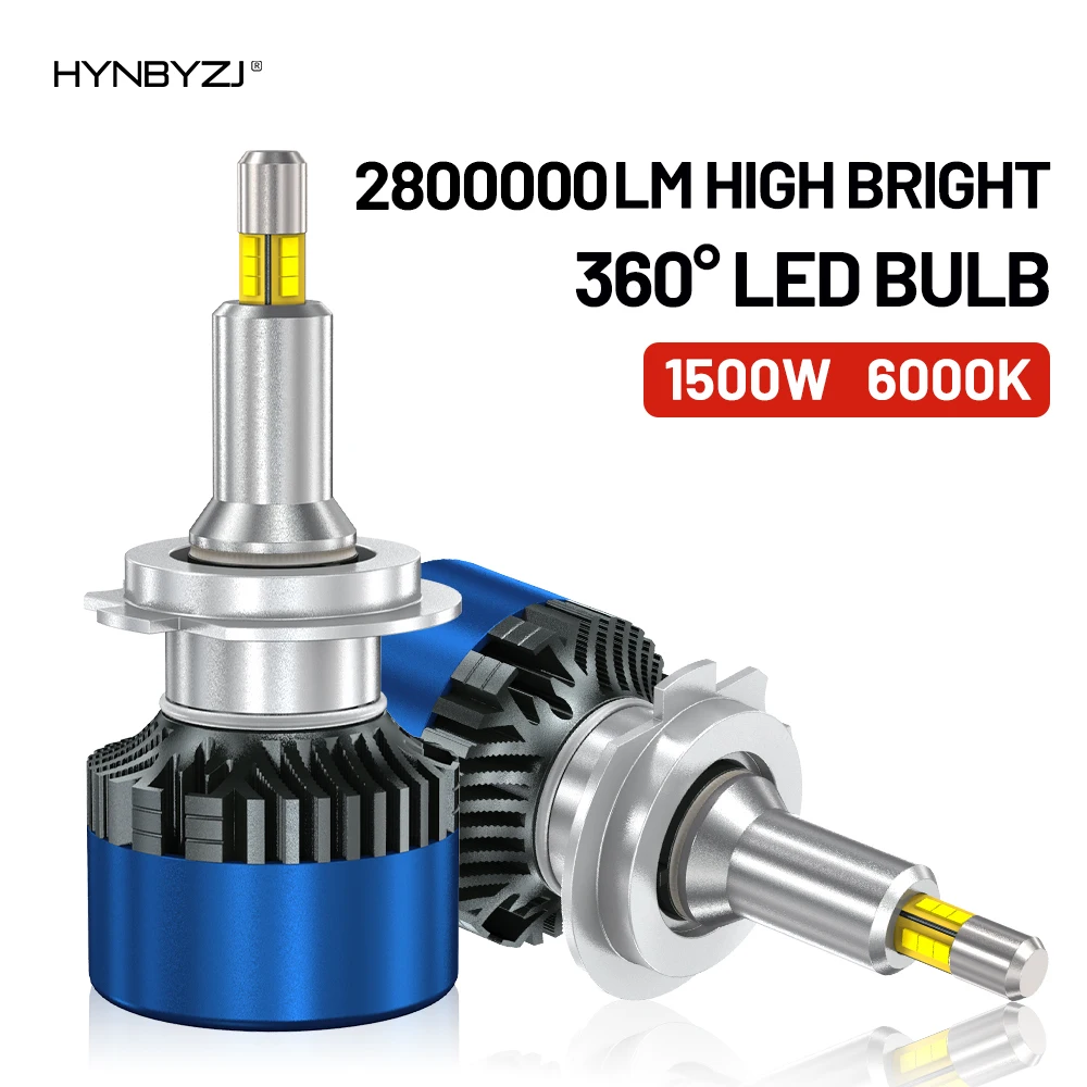 

HYNBYZJ H7 LED Canbus 360 H1 HB3 HB4 9012 Turbo Bi Led Projector Lens H11 9005 Car Headlight Bulbs Auto Fog Lamps 6000K LED Bulb