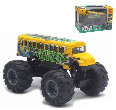 1:43 ล้อแม็กดึงกลับ School Bus ยานพาหนะของเล่นจําลองความเฉื่อยของเล่นรถการศึกษาจําลองของเล่นสําหรับชาย