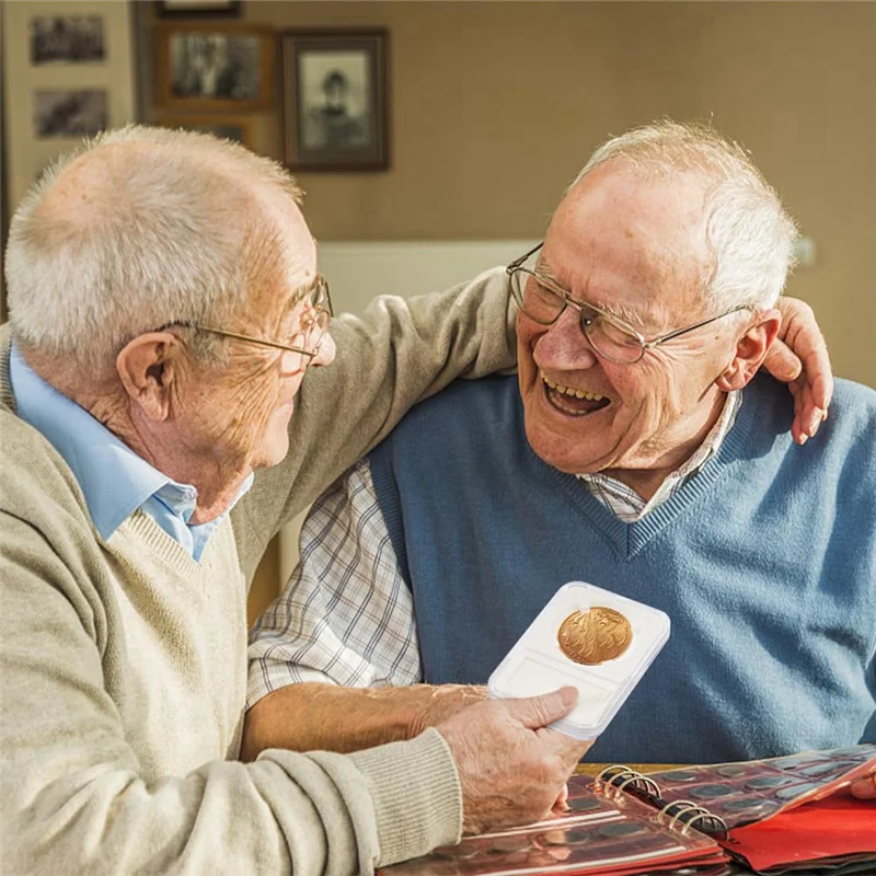 A23F-Coin Slab Snap Display Holder, White Coin Cases For Collectors Coin Display Box Plastic Dollar Coin Holder