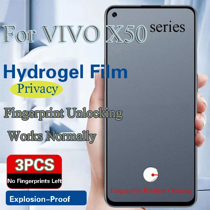 

X50Pro + Защитная пленка для экрана VIVO X50 Pro Гидрогелевая пленка VIVOX50 с защитой от подглядывания и разблокировки отпечатков пальцев