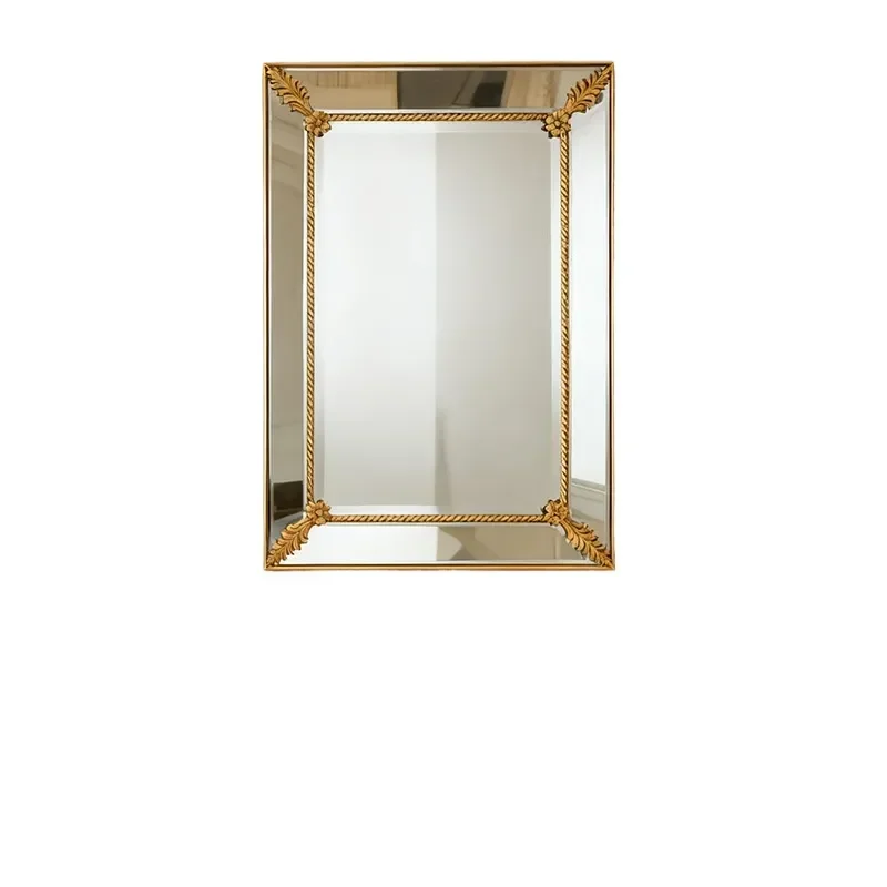 for Neoclassical Twisted Rope Carved Frame Double Mirror French Light Luxury Elegant Bedroom Vanity Mirror Home Improvement