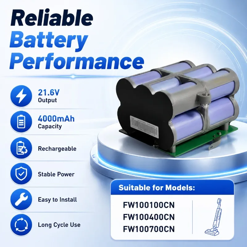 New 21.6V 4000mAh Li-ion Replacement Battery Pack Compatible FW100100CN FW100400CN FW100700CN Floor Washer Cleaner battery pack