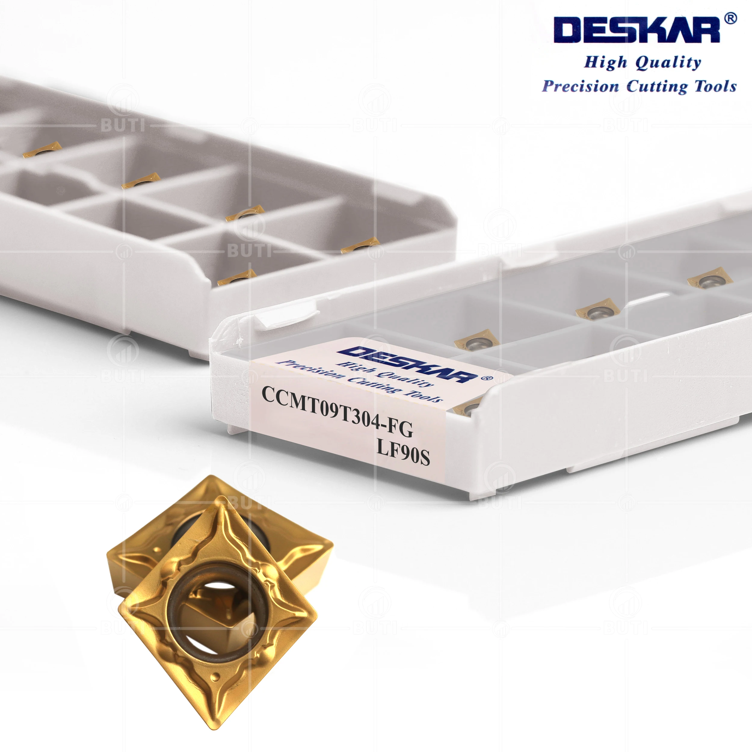 Imagem -02 - Deskar 100 Original Ccmt09t304-fg Lf90s Cnc Torno Cortador de Corte Ferramentas Torneamento Interno Cermet Carboneto Inserções para Peças de Aço