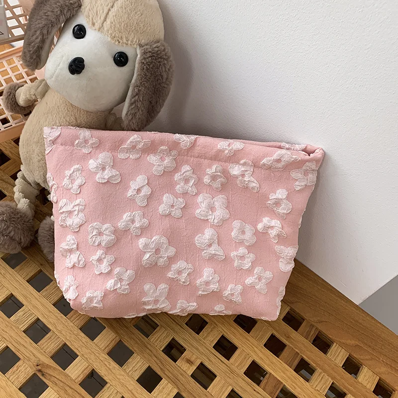 Cute Floral Small Fresh Travel Cosmetic Bag Female Clutch Wash Bags Fashion Women Make Up Storage Toiletry Bags Neceser