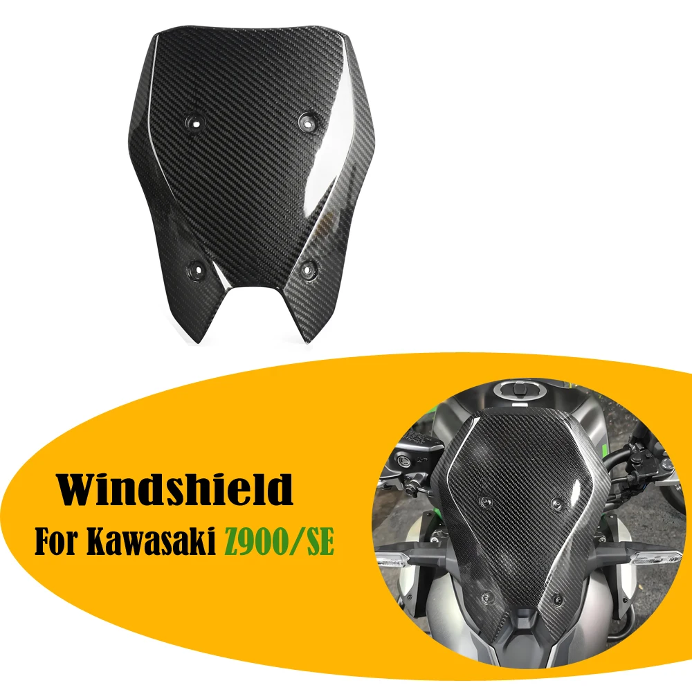 

Motorcycle Windscreen Windshield Air Deflector Accessories Carbon Fiber Material For Kawasaki Z 900 z900 Z900SE Z900 SE 2025