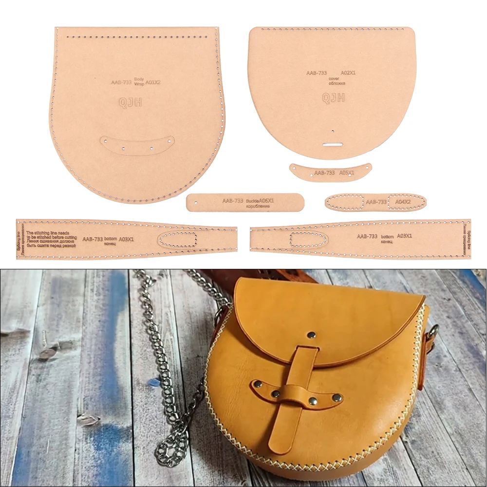 

DIY Leather Craft Tool Kraft Paper Drawing Design Pattern Mold Horseshoe Messenger Bag Shoulder Bag Saddle Bag Acrylic Template