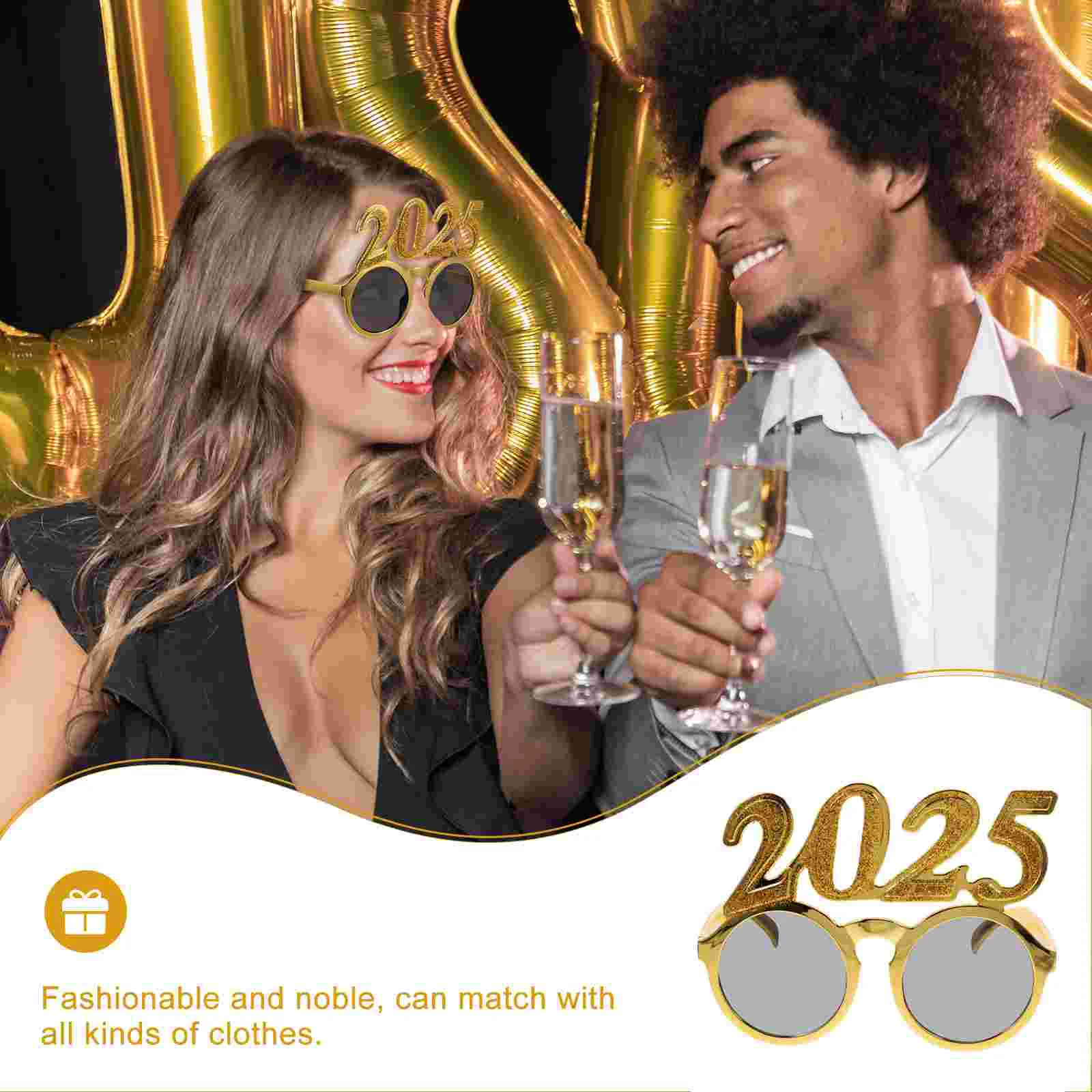 Class of 2025 Glasses Gift Party Eyeglass Props New Year Supplies Golden Number