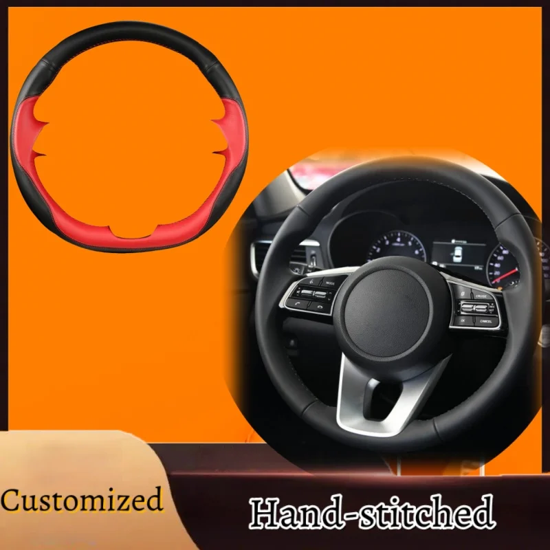 

Customized Hand-stitched Leather Anti-slip Steering Wheel Cover For Kia K5 Optima 2019 Cee'd Ceed 2019 Forte Cerato (AU) 2018