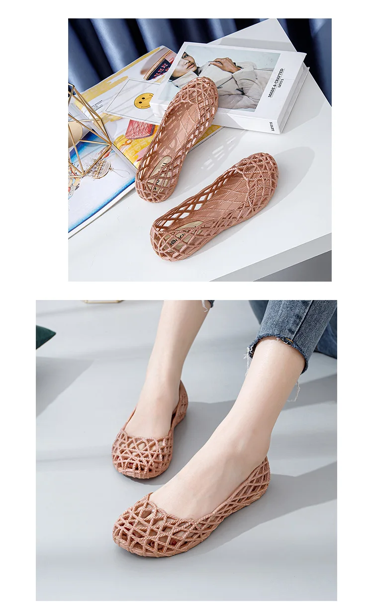 Damen-Netzgewebe-Ballerinas 2026 Sommer Markendesign Hohle Alltagssandalen Bequeme Netz-Strandschuhe – Detail 8